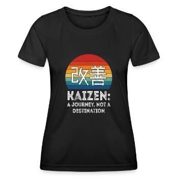 Kaizen : un voyage, pas une destination - T-shirt sport Femme - noir - Devant - AI Model Female 172 light (172cm)