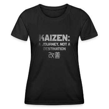 Kaizen : un voyage, pas une destination - T-shirt sport Femme - noir - Devant - AI Model Female 172 light (172cm)