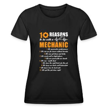 Mechanic 10 Reasons To Be With A Mechanic - Women's Functional T-Shirt - black - Front - AI Model Female 172 light (172cm)