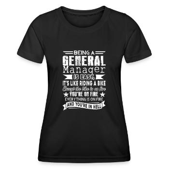 General Manager General Manager Is Easy - Women's Functional T-Shirt - black - Front - AI Model Female 172 light (172cm)