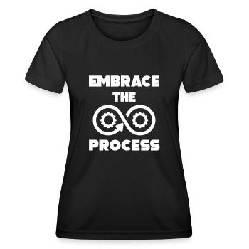 Le Kaizen japonais adopte le processus - T-shirt sport Femme - noir - Devant - AI Model Female 172 light (172cm)