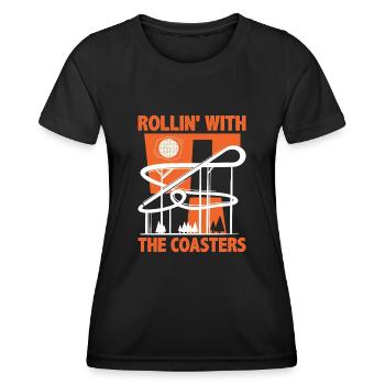 Roller Coaster Track Roller Coaster Lovers Völker - Women's Functional T-Shirt - black - Front - AI Model Female 172 light (172cm)