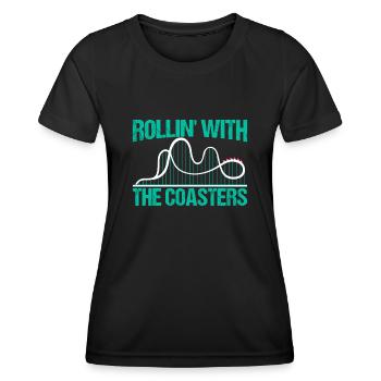 Roller Coaster Track Roller Coaster Lovers Völker - Women's Functional T-Shirt - black - Front - AI Model Female 172 light (172cm)