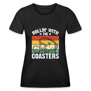 Roller Coaster Track Roller Coaster Lovers Völker - Women's Functional T-Shirt - black - Front - AI Model Female 172 light (172cm)