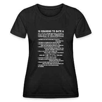 Bartender 10 Reasons To Date A Bartender - Women's Functional T-Shirt - black - Front - AI Model Female 172 light (172cm)