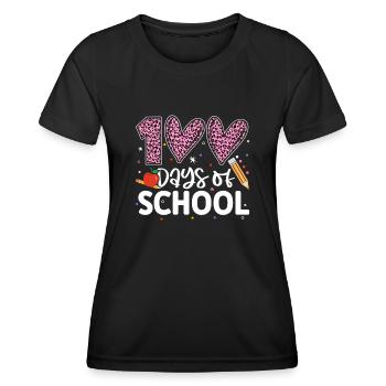 100 Tage Schule Lustiger Hundertster Schultag - Frauen Funktions-T-Shirt - Schwarz - Vorne - AI Model Female 172 light (172cm)