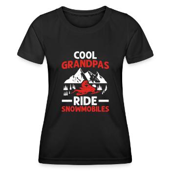 Snowmobile Dad Grandpa - Cool Grandpa Ride Snowmobile - Women's Functional T-Shirt - black - Front - AI Model Female 172 light (172cm)