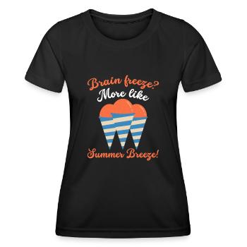 Schneekegel Eis Eis Am Stiel Cream Beach - Frauen Funktions-T-Shirt - Schwarz - Vorne - AI Model Female 172 light (172cm)
