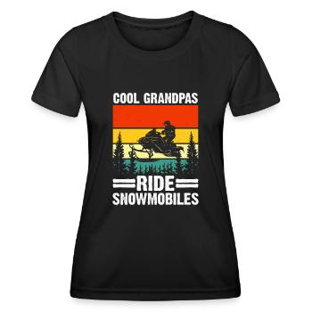 Snowmobile Dad Grandpa - Cool Grandpa Ride Snowmobile - Women's Functional T-Shirt - black - Front - AI Model Female 172 light (172cm)