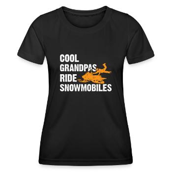 Snowmobile Dad Grandpa - Cool Grandpa Ride Snowmobile - Women's Functional T-Shirt - black - Front - AI Model Female 172 light (172cm)