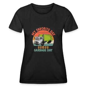 Mon jour préféré est Garbage Day Trash Collector - T-shirt sport Femme - noir - Devant - AI Model Female 172 light (172cm)