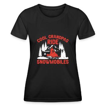 Snowmobile Dad Grandpa - Cool Grandpa Ride Snowmobile - Women's Functional T-Shirt - black - Front - AI Model Female 172 light (172cm)