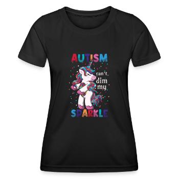 Autismus Kann Mein Funkeln Nicht Dimmen - Frauen Funktions-T-Shirt - Schwarz - Vorne - AI Model Female 172 light (172cm)