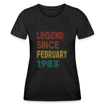 Legend Since February 1983 Men Women Vintage 1983 - Women's Functional T-Shirt - black - Front - AI Model Female 172 light (172cm)