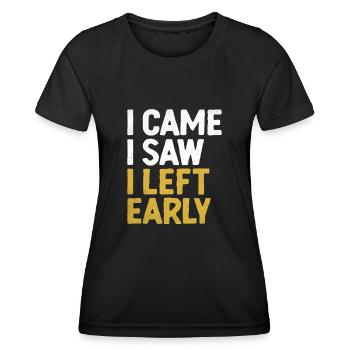 Je suis venu, j’ai vu que j’ai quitté les dictons précoces pour les introvertis - T-shirt sport Femme - noir - Devant - AI Model Female 172 light (172cm)