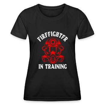 Feuerwehrmann in der Ausbildung Ersthelfer Zukunft - Frauen Funktions-T-Shirt - Schwarz - Vorne - AI Model Female 172 light (172cm)