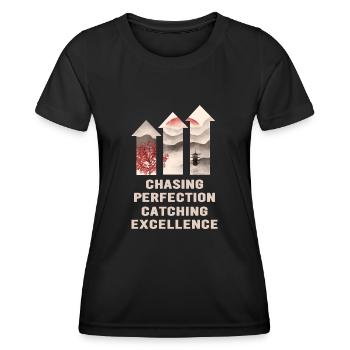 Kaizen-Mindset auf der Jagd nach Perfektion - Frauen Funktions-T-Shirt - Schwarz - Vorne - AI Model Female 172 light (172cm)