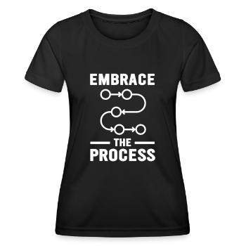 Le Kaizen japonais adopte le processus - T-shirt sport Femme - noir - Devant - AI Model Female 172 light (172cm)