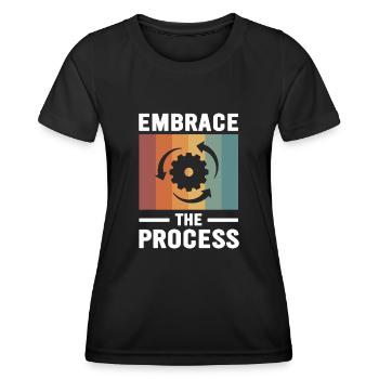 Le Kaizen japonais adopte le processus - T-shirt sport Femme - noir - Devant - AI Model Female 172 light (172cm)