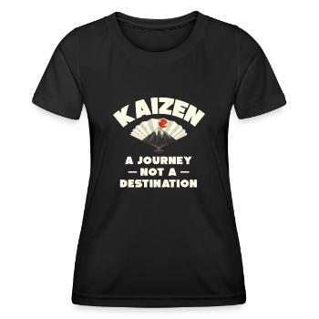 Kaizen : un voyage, pas une destination - T-shirt sport Femme - noir - Devant - AI Model Female 172 light (172cm)