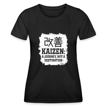 Kaizen : un voyage, pas une destination - T-shirt sport Femme - noir - Devant - AI Model Female 172 light (172cm)