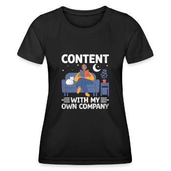 Content With My Own Company Sayings For Introverts - Women's Functional T-Shirt - black - Front - AI Model Female 172 light (172cm)