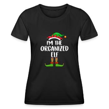 I'm The Organised Elf Shirt Matching Family - Women's Functional T-Shirt - black - Front - AI Model Female 172 light (172cm)