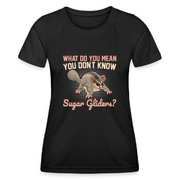 Sugar glider - Women's Functional T-Shirt - black - Front - AI Model Female 172 light (172cm)