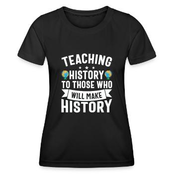 Appréciation du professeur d’histoire Cours d’histoire - T-shirt sport Femme - noir - Devant - AI Model Female 172 light (172cm)
