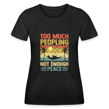 Trop de peuplement, pas assez de paroles de paix pour - T-shirt sport Femme - noir - Devant - AI Model Female 172 light (172cm)