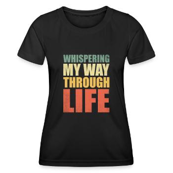 murmurant mon chemin à travers la vie Paroles pour - T-shirt sport Femme - noir - Devant - AI Model Female 172 light (172cm)