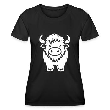Büffel - Frauen Funktions-T-Shirt - Schwarz - Vorne - AI Model Female 172 light (172cm)