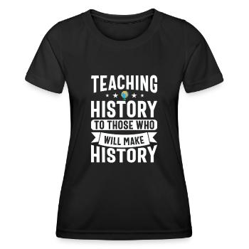 Appréciation du professeur d’histoire Cours d’histoire - T-shirt sport Femme - noir - Devant - AI Model Female 172 light (172cm)