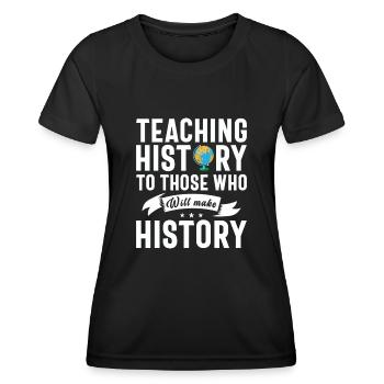 Appréciation du professeur d’histoire Cours d’histoire - T-shirt sport Femme - noir - Devant - AI Model Female 172 light (172cm)