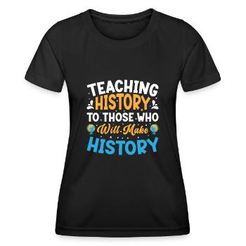 Appréciation du professeur d’histoire Cours d’histoire - T-shirt sport Femme - noir - Devant - AI Model Female 172 light (172cm)