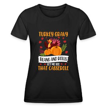 Trruthahn Thanksgiving Conception drôle - T-shirt sport Femme - noir - Devant - AI Model Female 172 light (172cm)