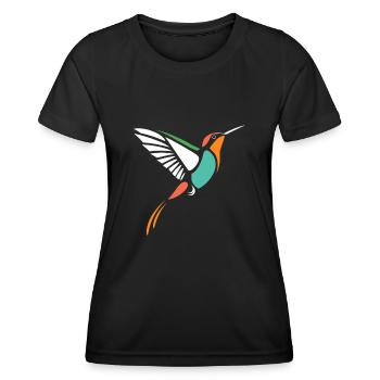 Kolibri - Frauen Funktions-T-Shirt - Schwarz - Vorne - AI Model Female 172 light (172cm)