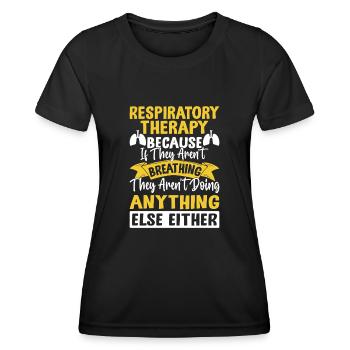 Wenn sie nicht atmen Atemtherapeut - Frauen Funktions-T-Shirt - Schwarz - Vorne - AI Model Female 172 light (172cm)