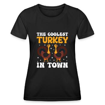 Trruthahn Thanksgiving Conception drôle - T-shirt sport Femme - noir - Devant - AI Model Female 172 light (172cm)