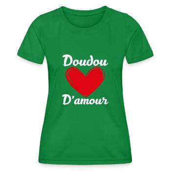 Doudou d'amour Humour Saint Valentin Idée - T-shirt sport Femme - vert - Devant - AI Model Female 172 dark (172cm)