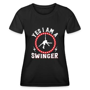 Circus Trapeze for Trapeze Artist Costume - Women's Functional T-Shirt - black - Front - AI Model Female 172 light (172cm)