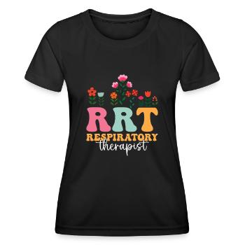 Atemtherapeut Boho Flowers Gesundheitswesen - Frauen Funktions-T-Shirt - Schwarz - Vorne - AI Model Female 172 light (172cm)