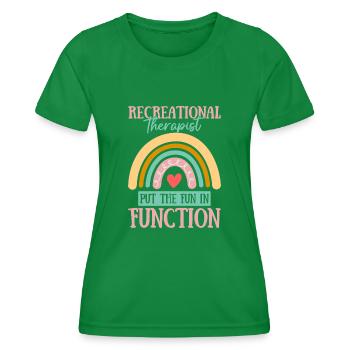Recreational Therapist Funny Leisure Therapeutic - Women's Functional T-Shirt - kelly green - Front - AI Model Female 172 dark (172cm)