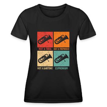 Euphonium – Kein Tuba, Kein Posaune - Frauen Funktions-T-Shirt - Schwarz - Vorne - AI Model Female 172 light (172cm)