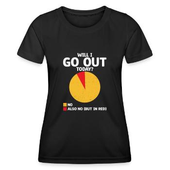 Werde ich heute ausgehen Sprüche für Introvertierte - Frauen Funktions-T-Shirt - Schwarz - Vorne - AI Model Female 172 light (172cm)