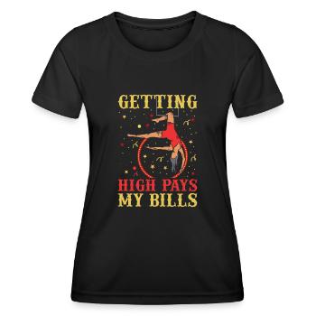 Circus Trapeze for Trapeze Artist Costume - Women's Functional T-Shirt - black - Front - AI Model Female 172 light (172cm)