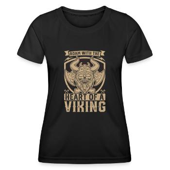 Mythe viking Odin Corbeaux Huginn - T-shirt sport Femme - noir - Devant - AI Model Female 172 light (172cm)