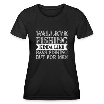 Walleye Zander Pêche Pêcheur Pêcheur - T-shirt sport Femme - noir - Devant - AI Model Female 172 light (172cm)