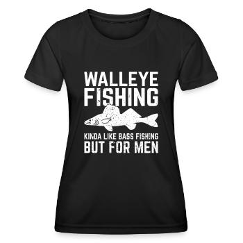 Walleye Zander Pêche Pêcheur Pêcheur - T-shirt sport Femme - noir - Devant - AI Model Female 172 light (172cm)