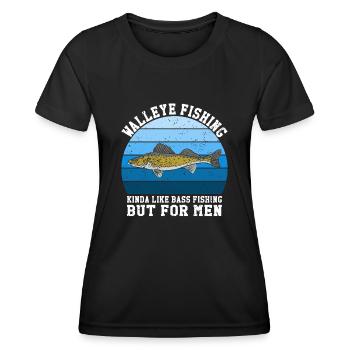 Walleye Zander Pêche Pêcheur Pêcheur - T-shirt sport Femme - noir - Devant - AI Model Female 172 light (172cm)